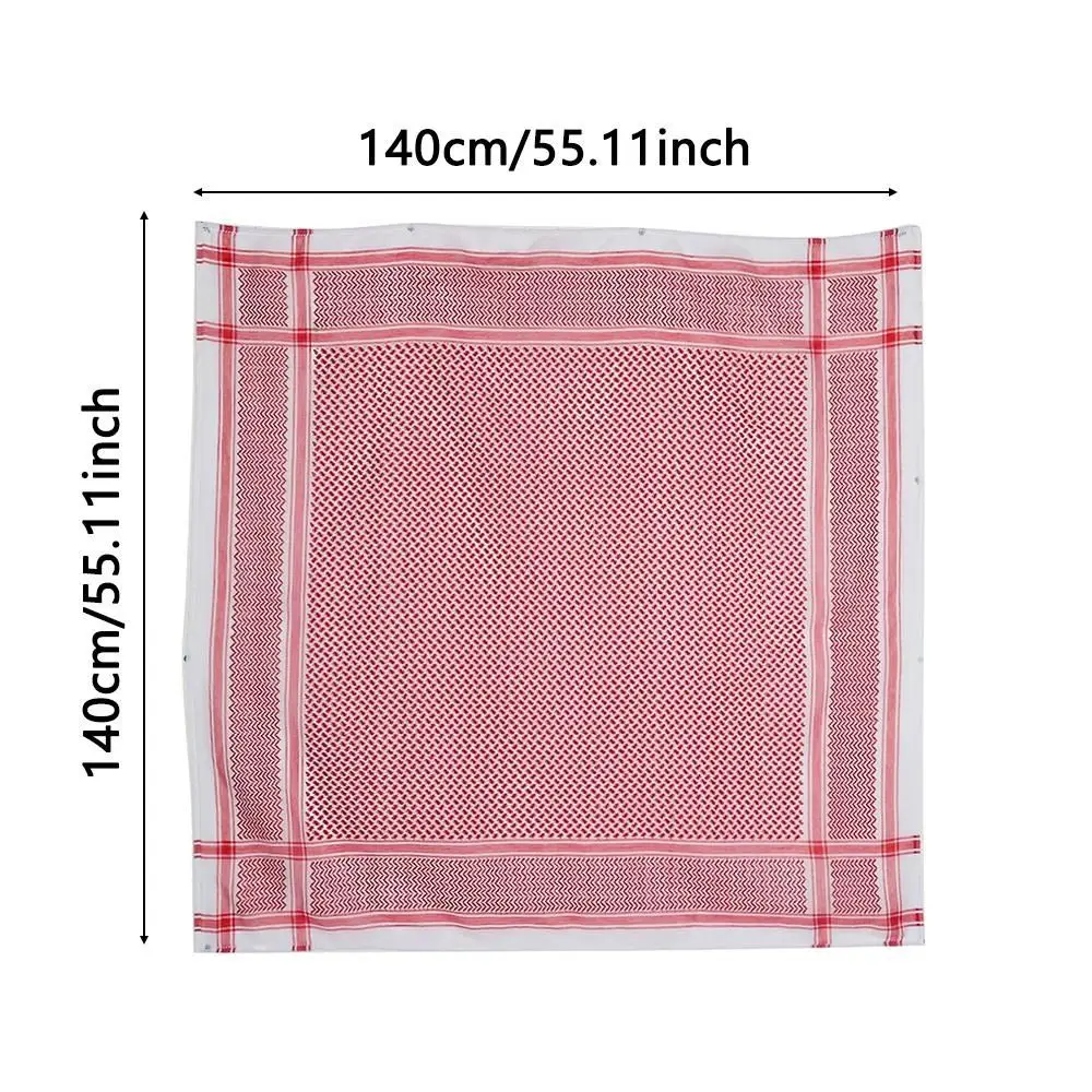 1Pcs Arab Kafiya Keffiyeh Arabic Muslim Head Scarf Polyester Shemagh Neck Wrap for Adults Turban Hijab Headwear Turban Shawl