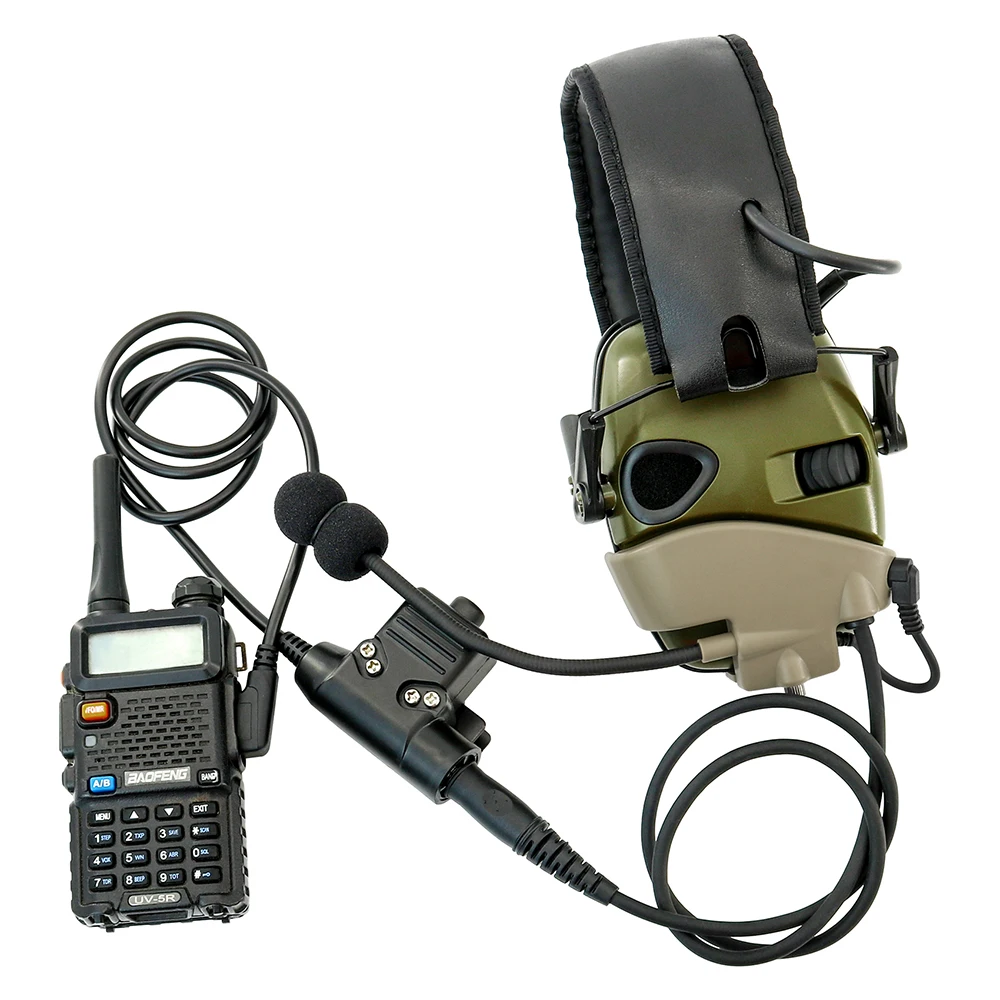 External Mic Kit & Gel Ear Pads for Howard Leight Impact Sports Shooting Headset Electronic Shooting Earmuffs Tactical Headphone