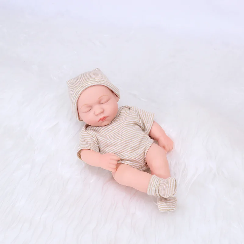 20cm Silicone Bebe Reborn Dolls Lifelike Mini Girl Doll Toys Vinyl Doll Sleep Reborn Toy DIY Doll Toys Reborn Baby Gift Dolls