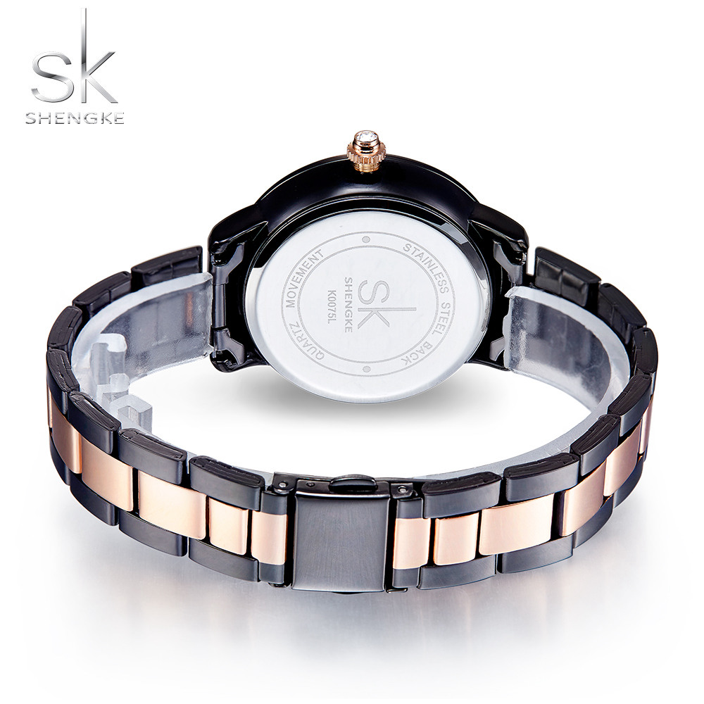 Shengke Rose Gold Watch Women Quartz Watches Ladies Top Brand Crystal Luxury Female Wrist Watch SK Girl's Clock Relogio Feminino
