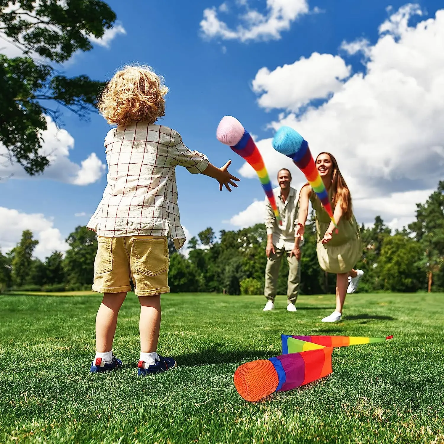 Throw and Catch Ball with Rainbow Tail Soft Rainbow Play Ball Sports Comet Balls Playground Toys Bulk for Indoor Outdoor Games