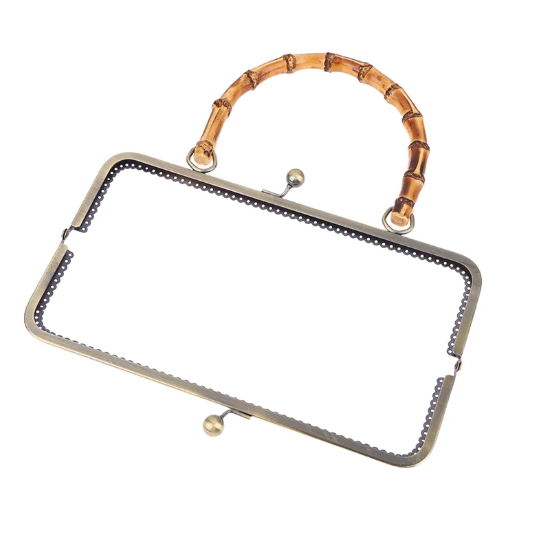 Vintage Style 2025 Metal Purse Bag Frame Kiss Clasp Lock with new Bamboo Handle Jewelry Clasps Sewing Fasteners Purse Making Supplies