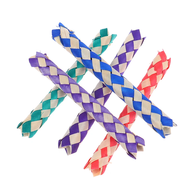 5pcs Creativity Funny DIY Finger Traps Classic Natural Chinese Bamboo Fingers Trap Replacement Tube Toys For Children