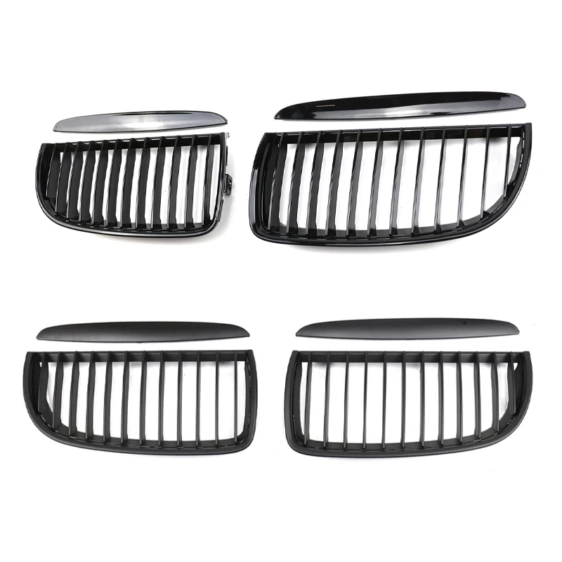 Pulleco For BMW 3 Series E90 E91 323I 328I 335I 330I 325I Car Front Grille Racing Grill Single 2005-2008 Gloss Black Grille