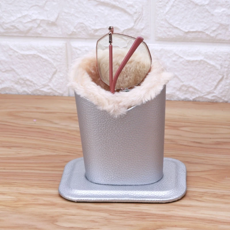 PU Leather Eyeglass Holders Sunglass Stands with Soft Plush Lining Eyeglass Holder Stands Safe Plush Lined Glasses Case