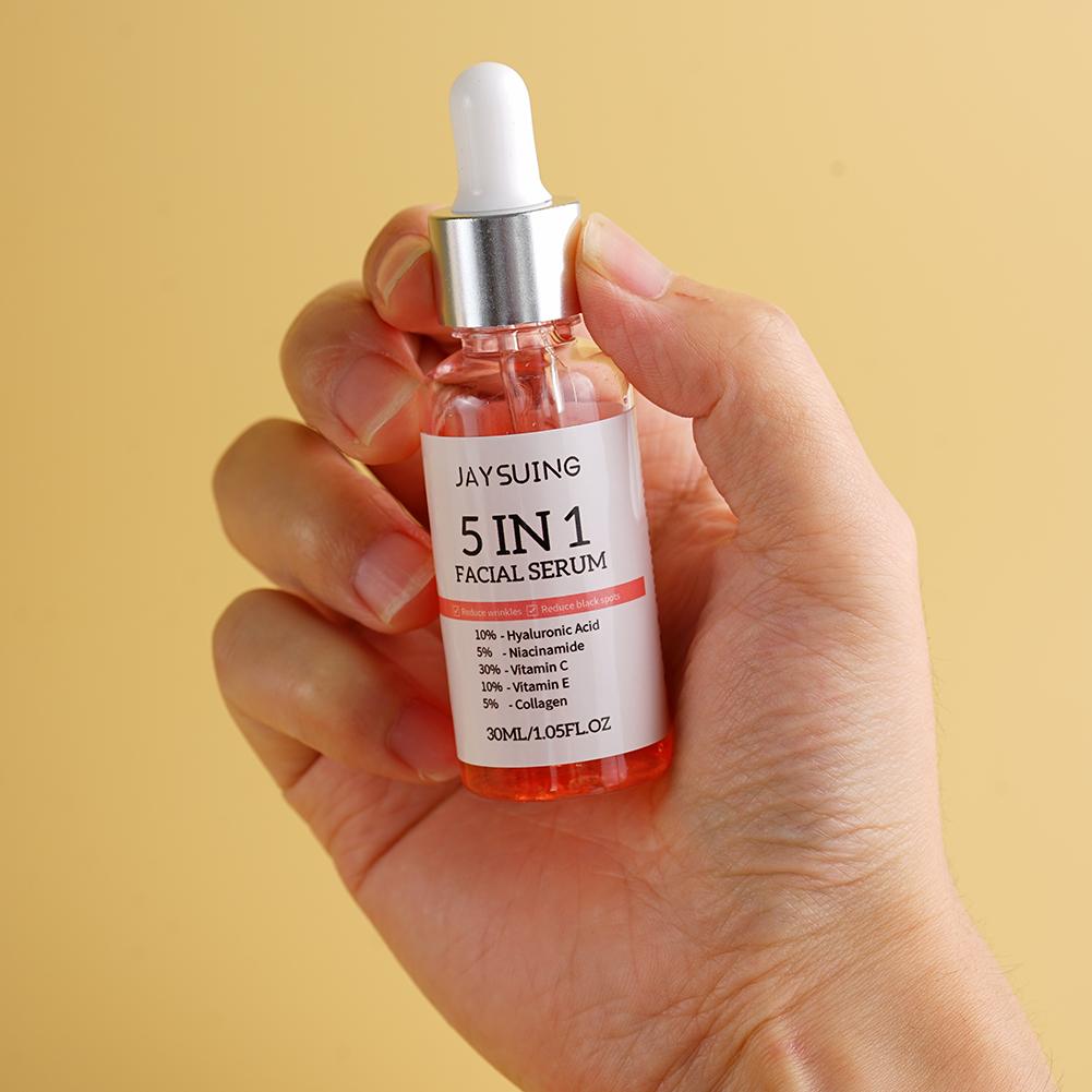 1pcs 30ml 5 In 1 Face Serum Moisturizing Hyaluronic Acid Vitamin C Facial Serum smoothing Brightening Skin Care