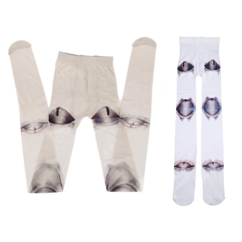 Women Harajuku Novelty Pantyhose Japanese Gothic Style Anime Jointed for Doll Tattoo 3D Print Tights Cosplay Stockings