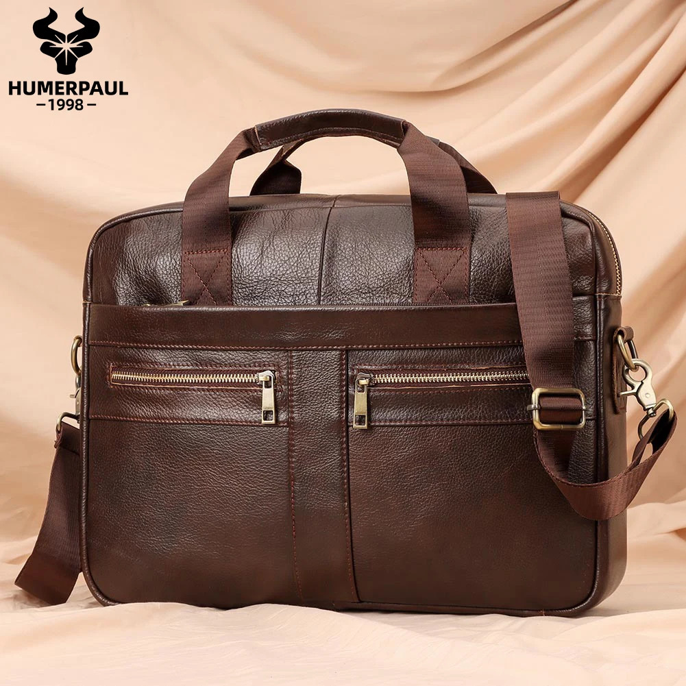Men Briefcase Bag High Quality Business Genuine Leather Shoulder Messenger Bags Male Office Handbag 14 inch Laptop 241029