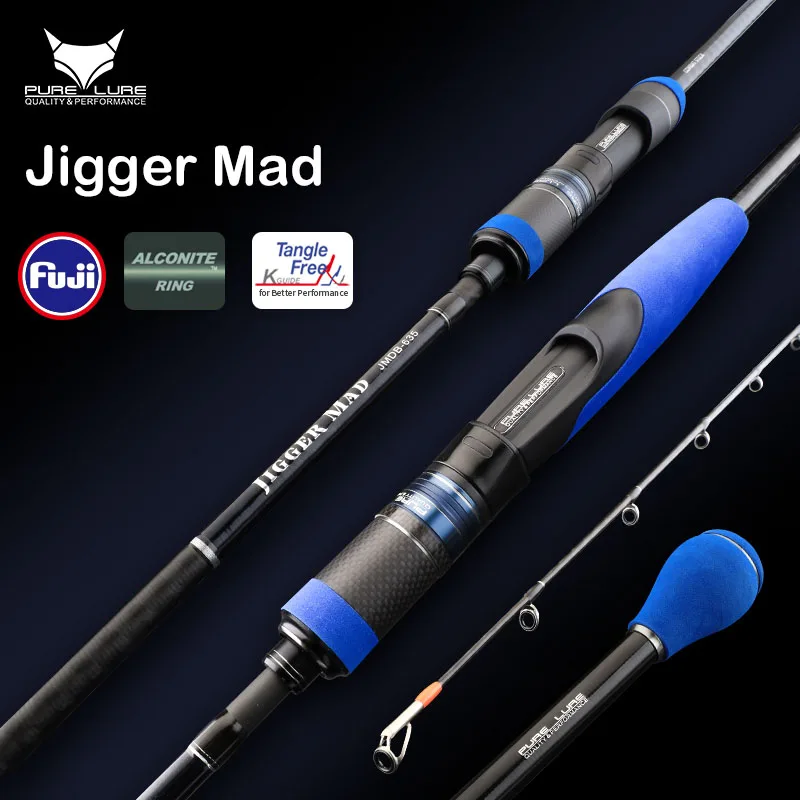 PURELURE Slow Jigging Rod 1.90M 6.35ft Solid Tip Salt water Spinning Baitcasting for Sea Fishing Rods Boat Fishing Rod