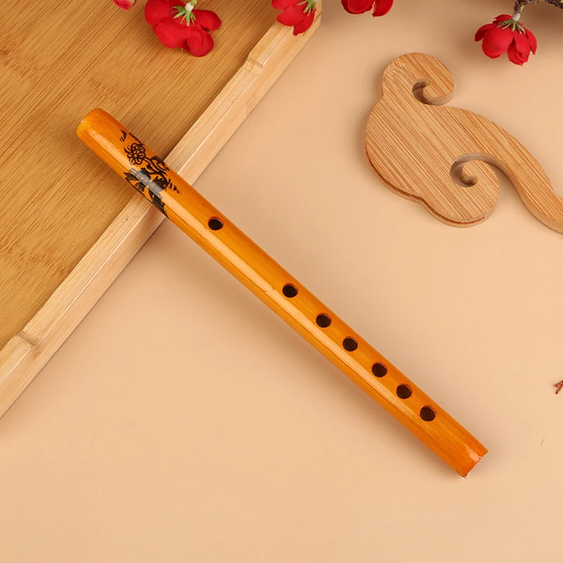Chinese Traditional 6 Holes Bamboo Flute Instrument Vertical Flute Clarinet Student Musical Instrument Wood Color For Beginner