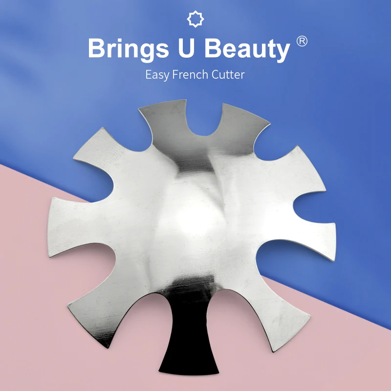 Professional 1-8 Sizes W/Concave/Heart Shaped French Manicure Cutter Nail Art Tool French Pink White Tips Trimmer Guide