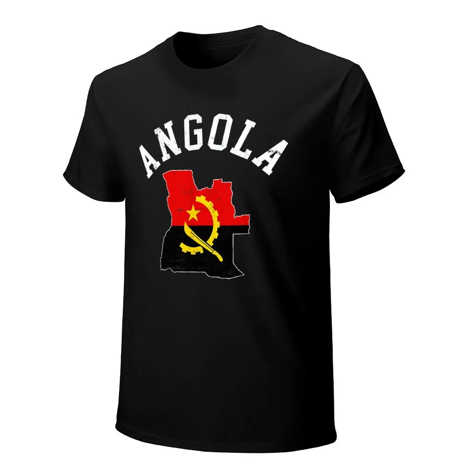 More Design Men Tshirt Angola Flag Angolan Tees T-Shirt O-neck T Shirts Women Boys Clothing 100% Cotton