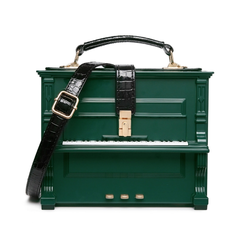 Vintage Acrylic Piano Box Top Handle Bags Women Tote Bag Shoulder Crossbody Handbag Purse Party Clutch
