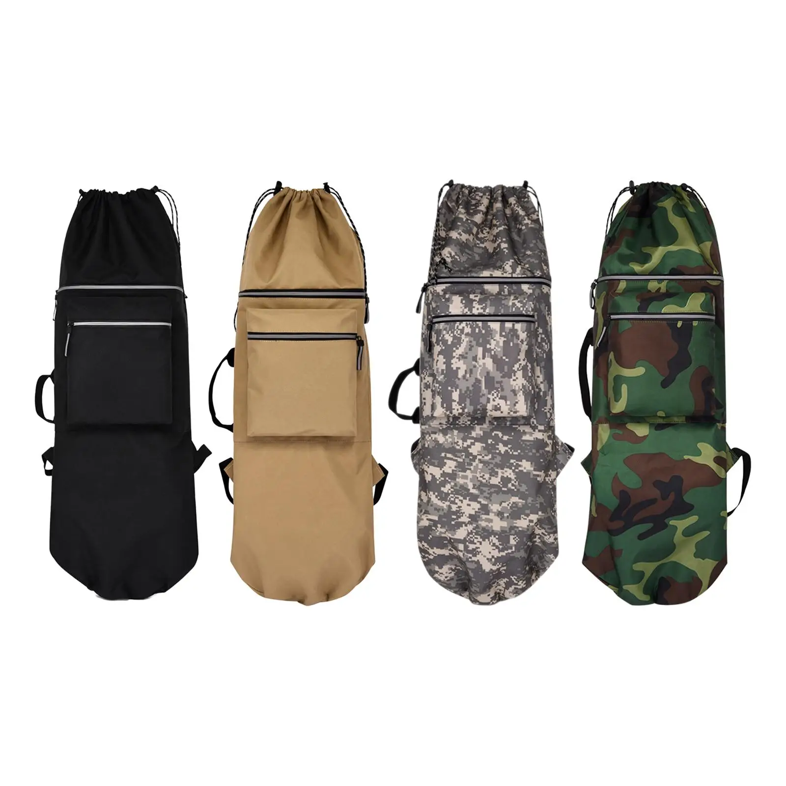Oxford Skateboard Backpack Bag with Handle Shoulder Bag Water Resistant Portable Longboard Carry Case for Travel Beginners Skate