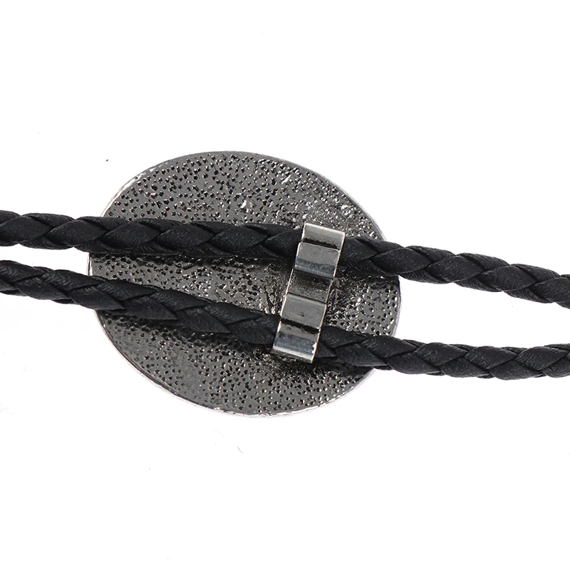 Vintage Cowboy Hat Alloy mens bolo tie Leather Rope Long Necklace