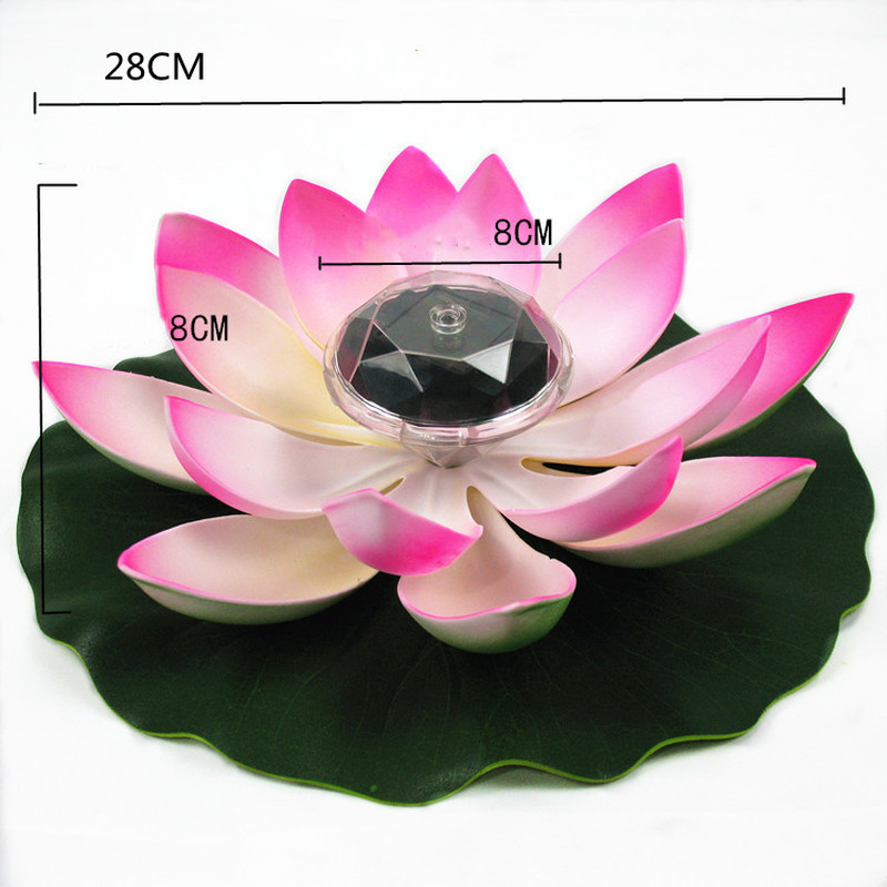 Solar Led Floating Flower Light Artificial Lotus Fountain Pond Pool Garden Lamp Outdoor Waterproof Decor for Patio Fish Tank