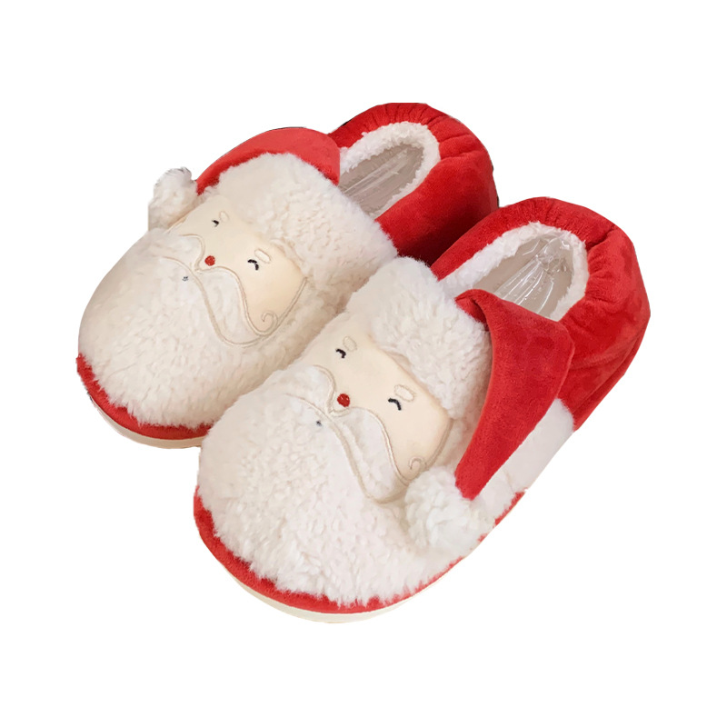 Women's Winter toe Pack Warm cotton slippers Santa Soft sole Slipper men's indoor floor flat home couple non-slip shoes