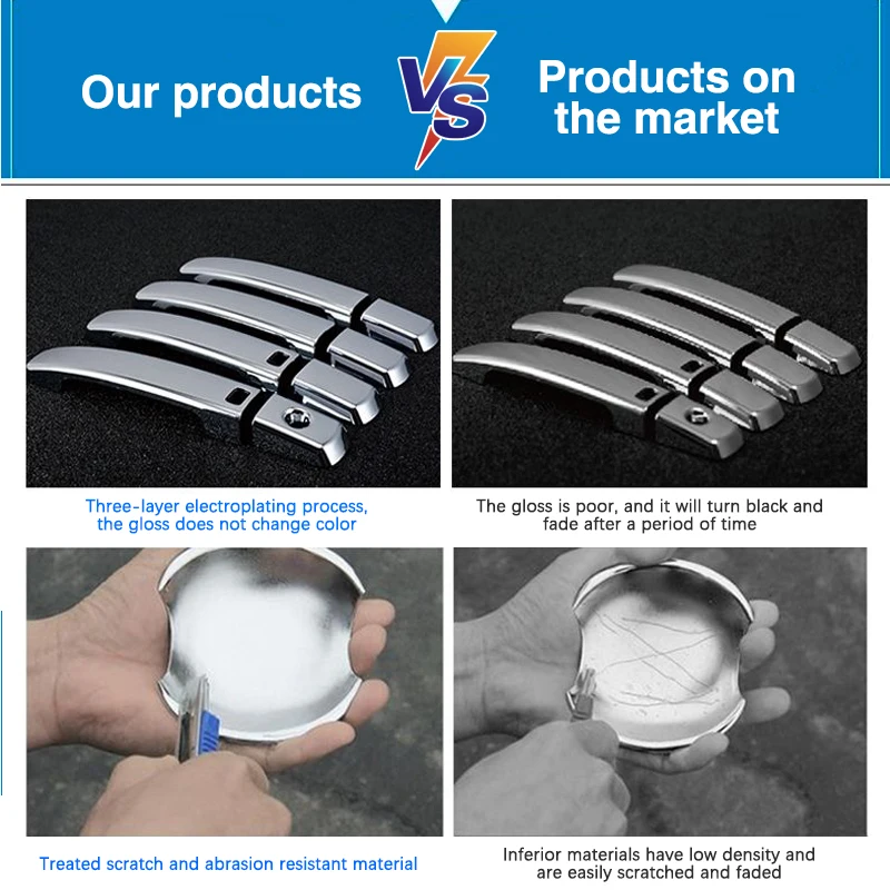 for Saturn Vue 2008 2009 2010 Opel Antara Chrome Door Handle Cover Car Accessories Rustproof Styling Decorate Protective Sticker