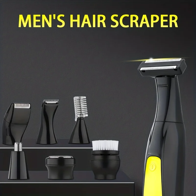 7 in 1 Shaver Men's Multifunctional Rechargeable Earbrow Nose Hair Trimmer Bikini Line Sensitive Shaver Hair Shaving Trimmer