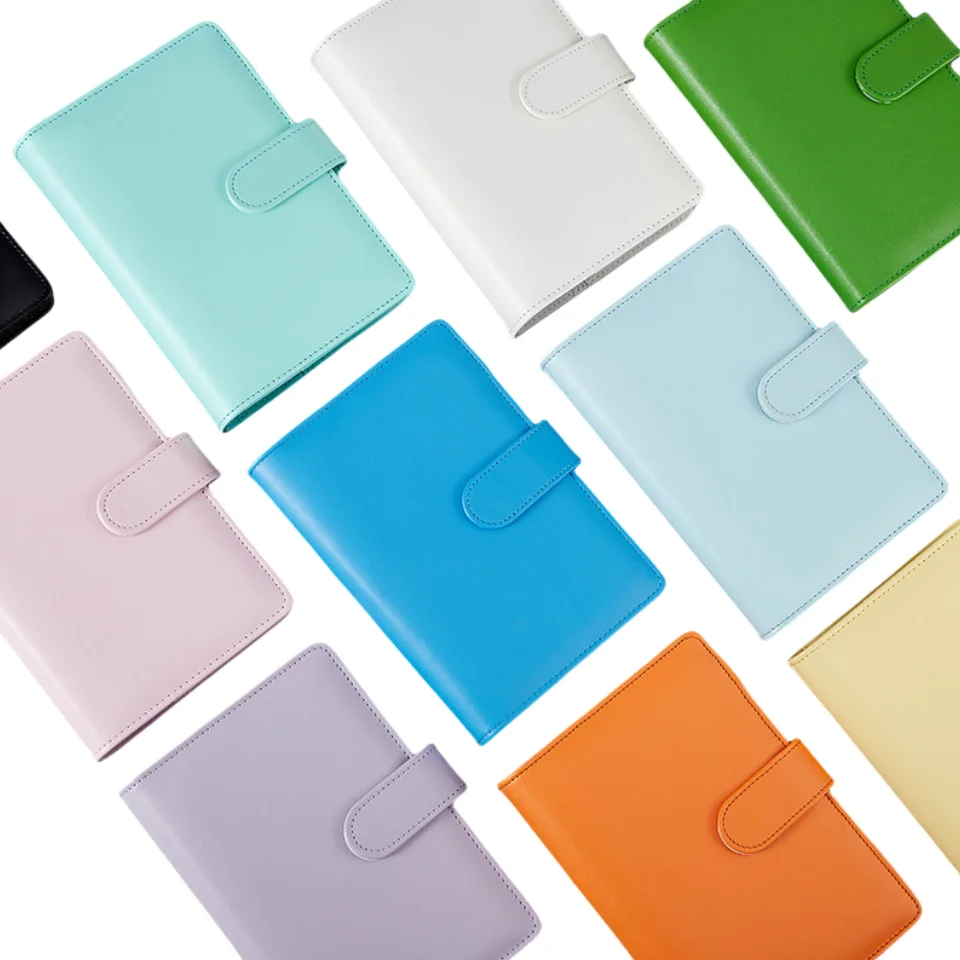 New A6 Pu Leather Budget Binder Notebook Cash Envelopes System Set Clip-On Binder Pockets for Money Budget Saving Bill Organizer