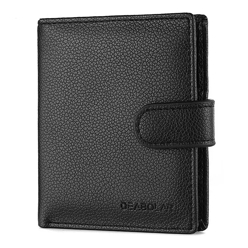 Hasp Wallet Men Clip Short Wallet Men 2022 Brand Coin Wallet Small Clutches Men's Purse Coin Pouch Thin Men Wallet Brown/blackHa