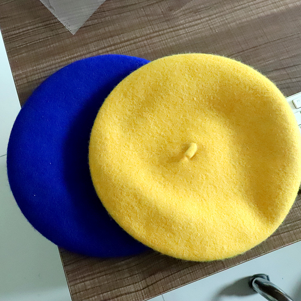 New Stereo Wool Pure Color Sigma Gamma Rho Berets Royal Blue Yellow Pretty Poodle Greek Letter Sorority Beret Bud Hat For Lady