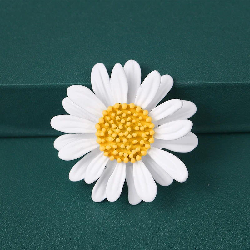 1PC Enamel Creative Daisy Brooch Pin Coat Girl Insect Flower Sunflower Rhinestone Pin Accessor Brooches Holiday Gift Jewelry