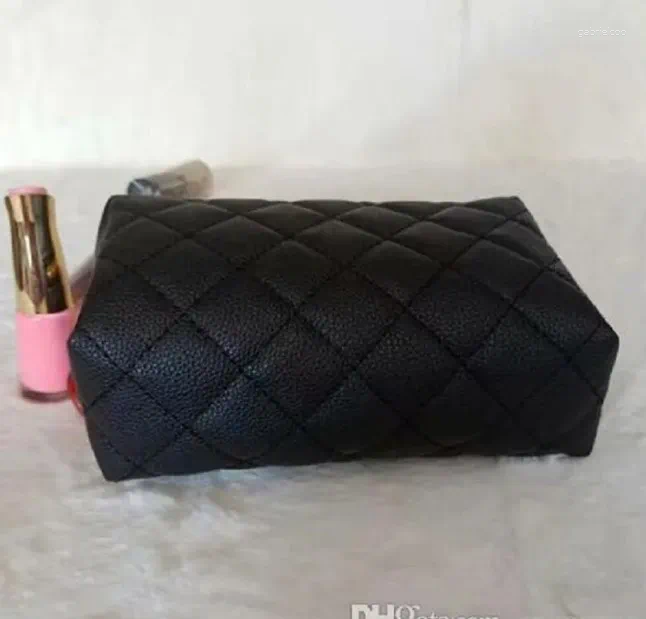 Storage Bags Makeup Tote Bag Insert Soft Diamond Make Up Case Classic Quilted Black Color Cosmetic Vintage Party Organizer