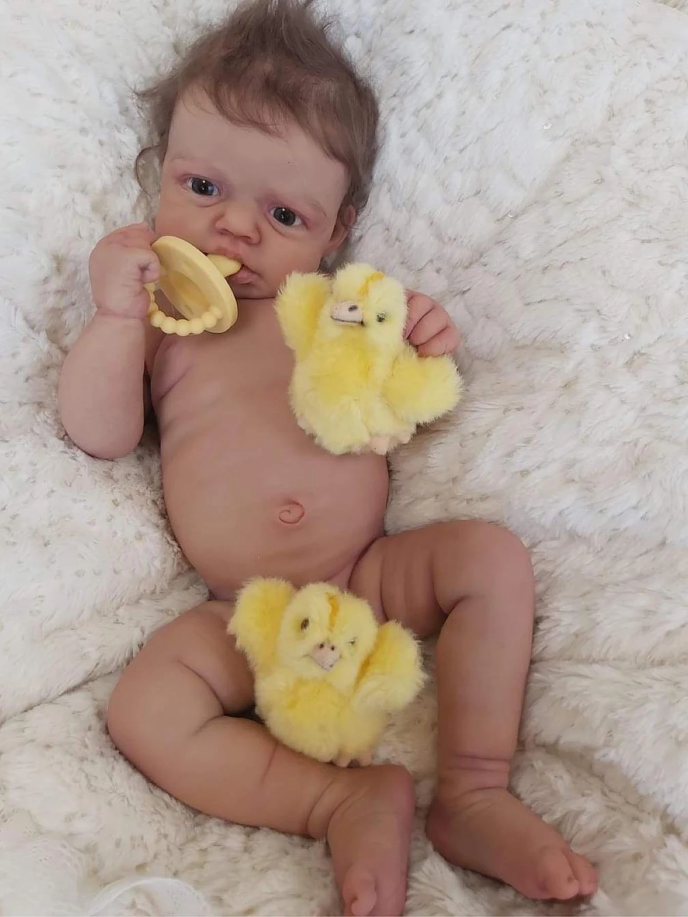 Awake Loulou Reborn Girl Soft Vinyl Baby Dolls Handmade Bebe Newborn Girls Clothes randomly