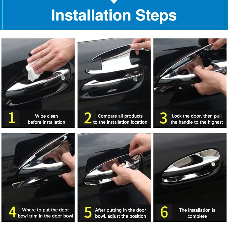 for Saturn Vue 2008 2009 2010 Opel Antara Chrome Door Handle Cover Car Accessories Rustproof Styling Decorate Protective Sticker