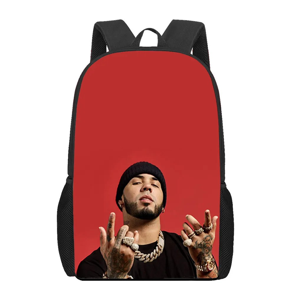 Anuel AA Rapper Hip Hop 3D Print School Bags for Boys Girls Students Backpacks Kids Book Bag Women Men Casual Travel Backpack