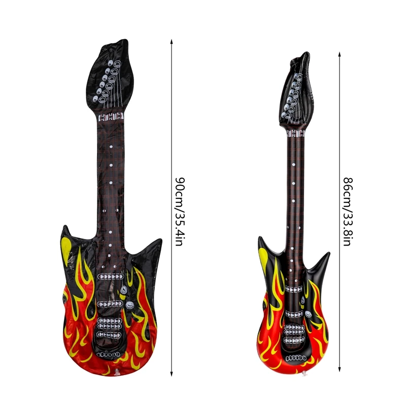 1PC Inflatable Guitar Rock Star Guitar Toy Ballons 80s 90sThemed Women Men Carnival Party Aldult Kids Birthday Party Decorations