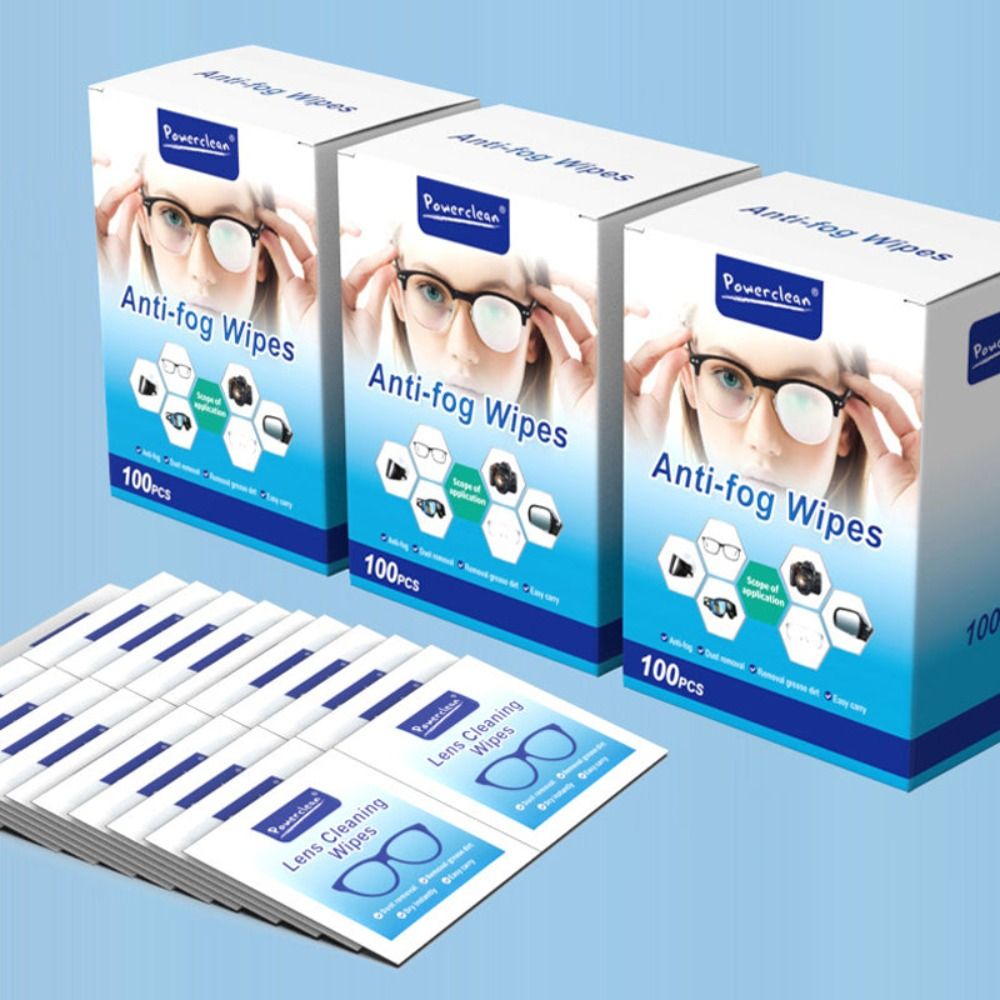 2026 New 100Pcs/Box Anit-Fog Anti Fog Cleaning Lens Wipes Glasses Cleaner Wet Wipe Phone Screen Disposable Free Shipping