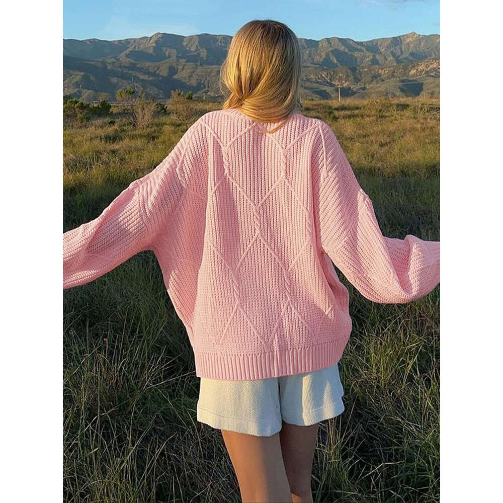 Best friend's sweater knitted top T-shirt, women's designer clothing brand, solid color pullover knitted sweater, fashionable loose casual s
