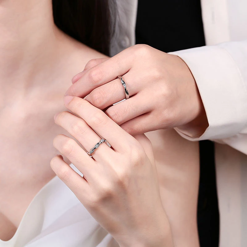 1PC OR 2PCS Couple Ring HipHop Boudoir Ins niche design For Women Men Birthday Jewelry Adjustable