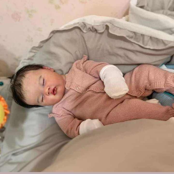 NPK 19inch Ashia Newborn Baby Doll Reborn Lifelike 3D Painted Skin with Visible Veins Multiple Layers Collectible Art Doll