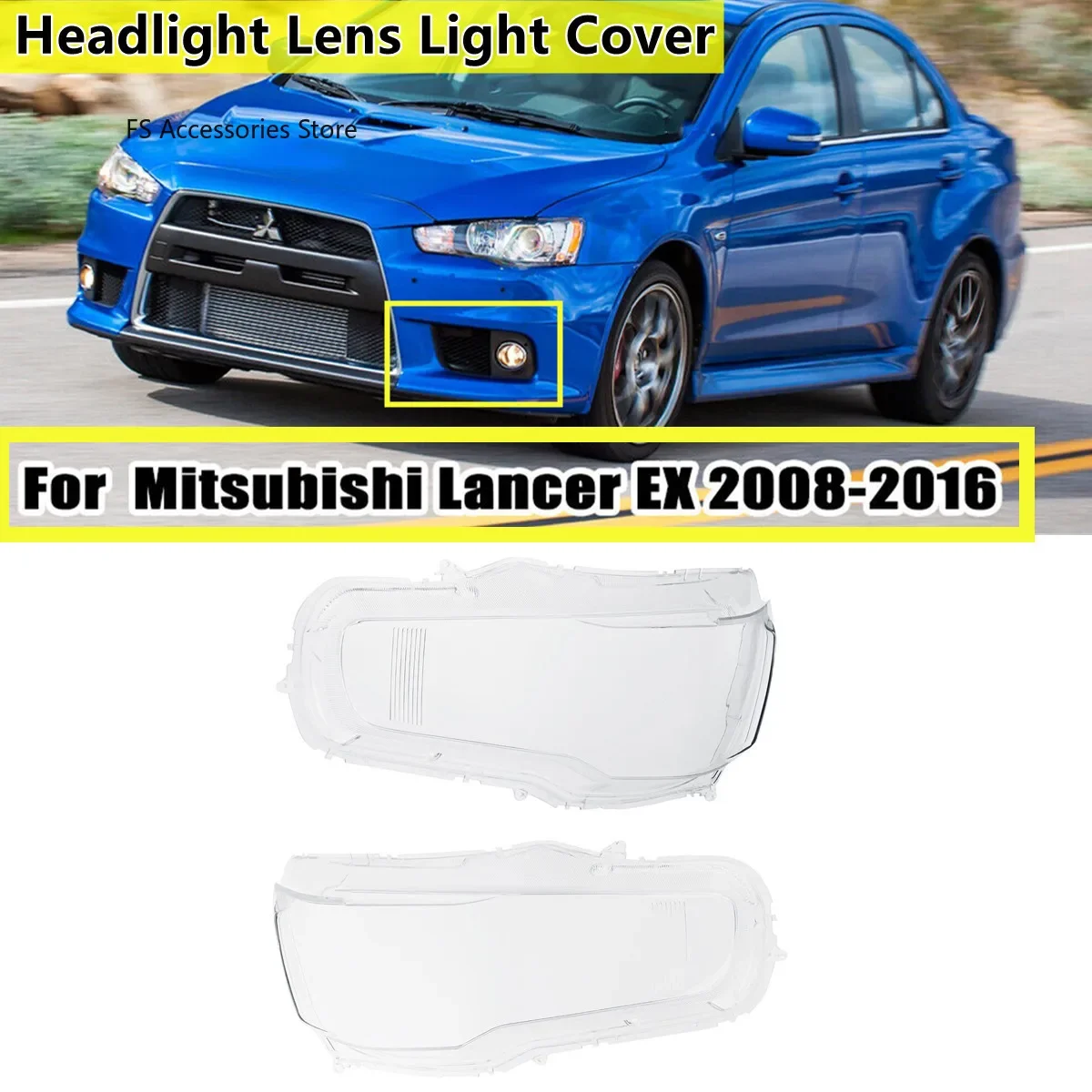 Car Front Headlight Headlamp Lens Cover For Mitsubishi Lancer Ex 2008-2016 Transparent Lampshade HeadLamp Shell