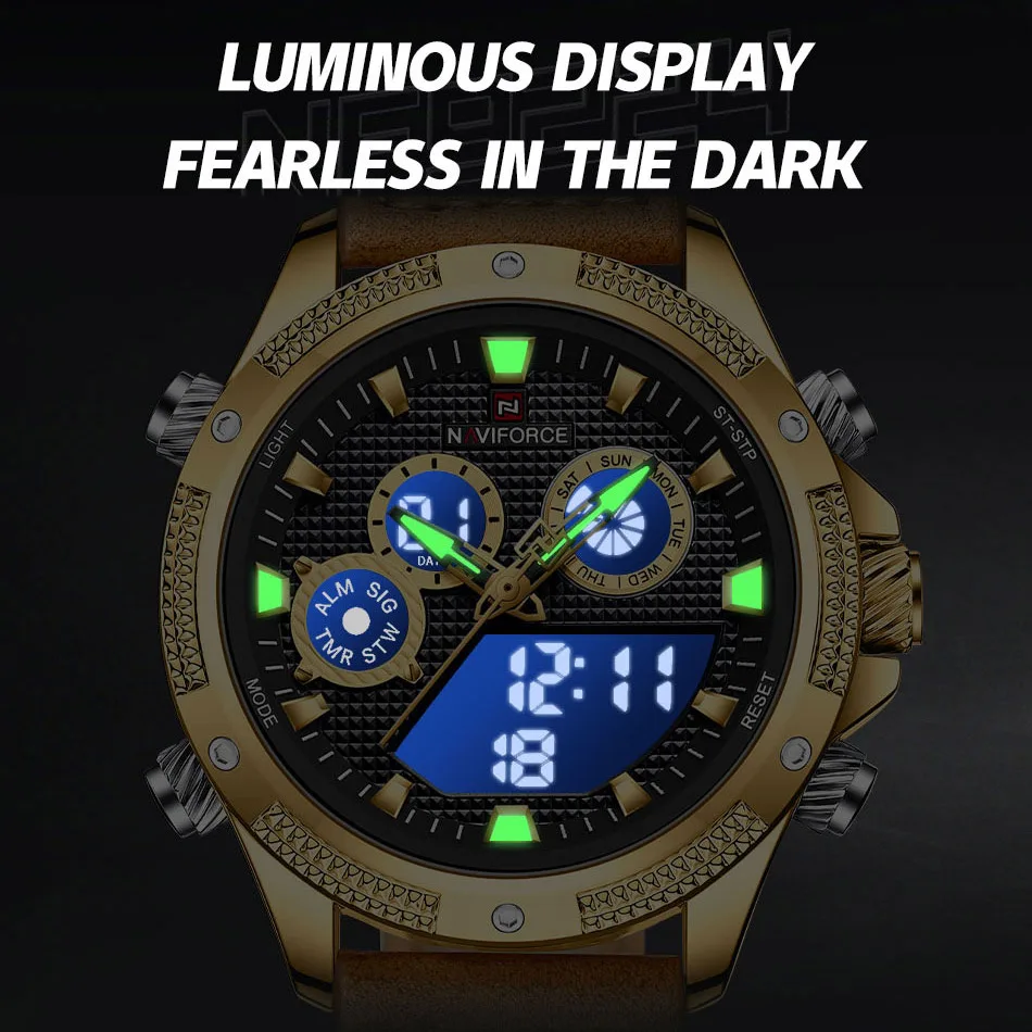 NAVIFORCE New Military Watch For Men Analog Digital Waterproof Quartz Wristwatch Sport Male LED Digital Clock Relogio Masculino