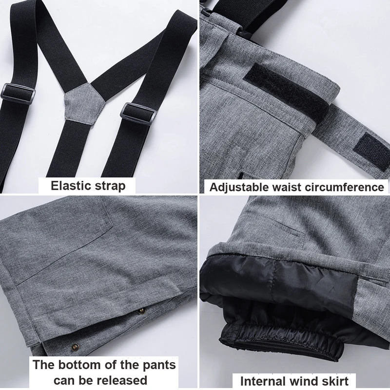 -20 Degree Snow Plus Size Elastic Waist Women's Trousers Winter Skating Skiing Outdoor Ski Pants For Men