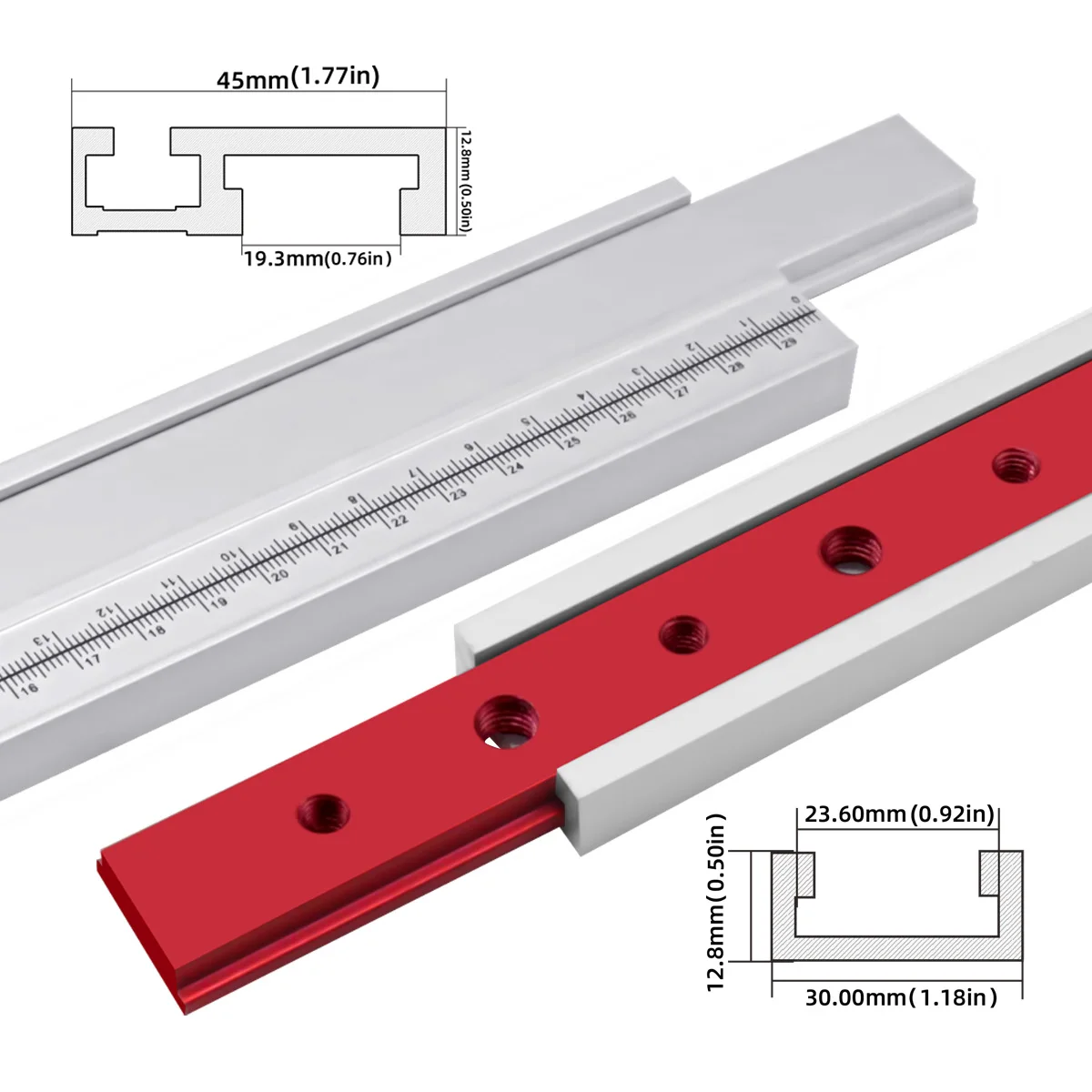 200MM T-Slider T-track Miter Fixture Woodworking Aluminum Miter Bar Slider Table Saw Gauge Rod Slot Miter Track T Screw Fixture