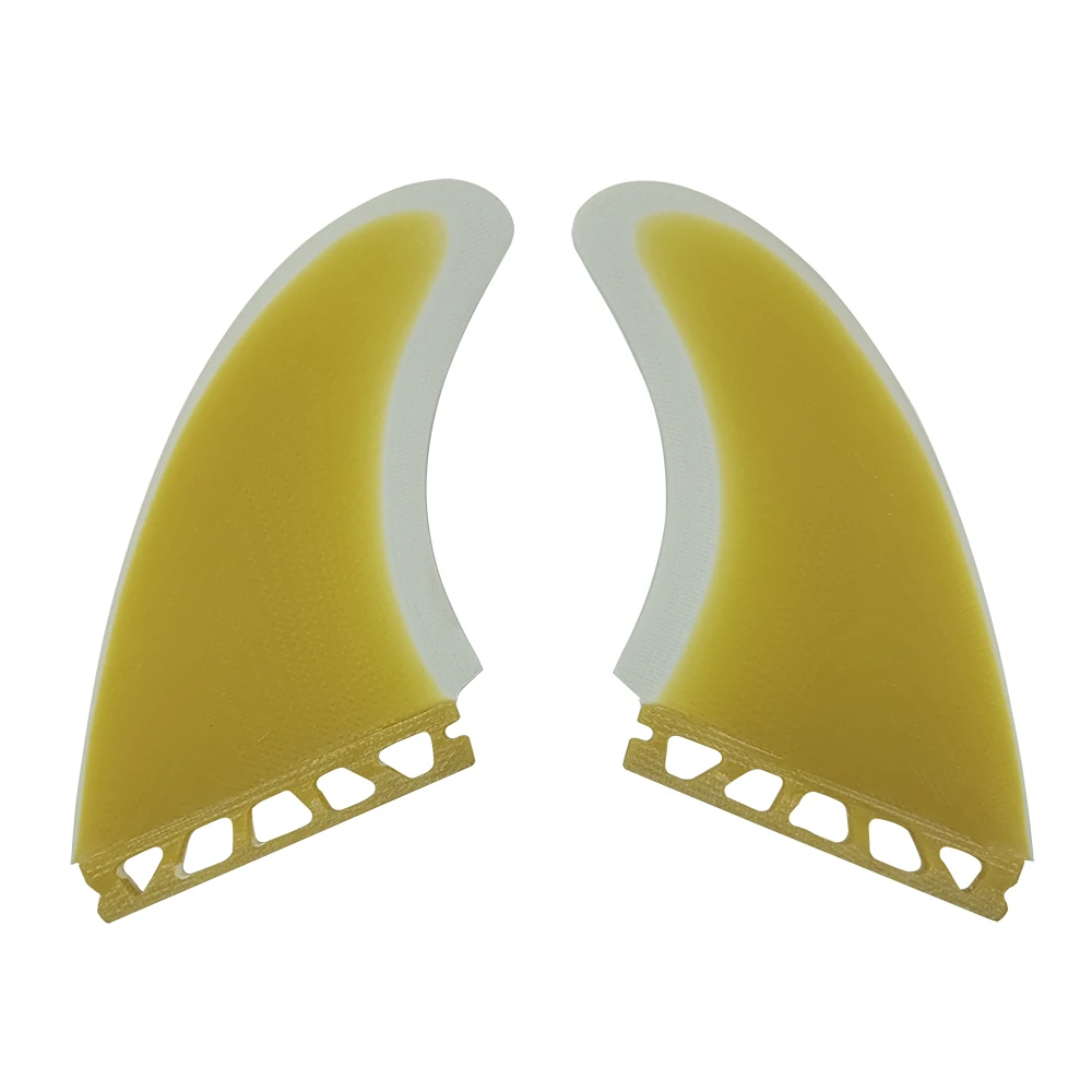 UPSURF FUTURE MR Twin Fins Fiberglass Surfboard Fins Yellow Twin Side Fin For Shortboard Single Tabs Base High Performance 2 Fin