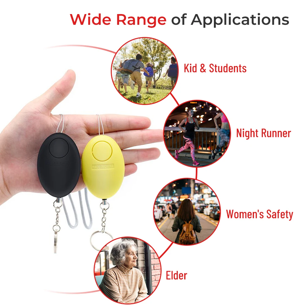 120dB Safe Sound Alarm Self-defense Keychain Emergency Attack Anti-rape Keyring Protect Alert Personal Safety Alarm Keychain