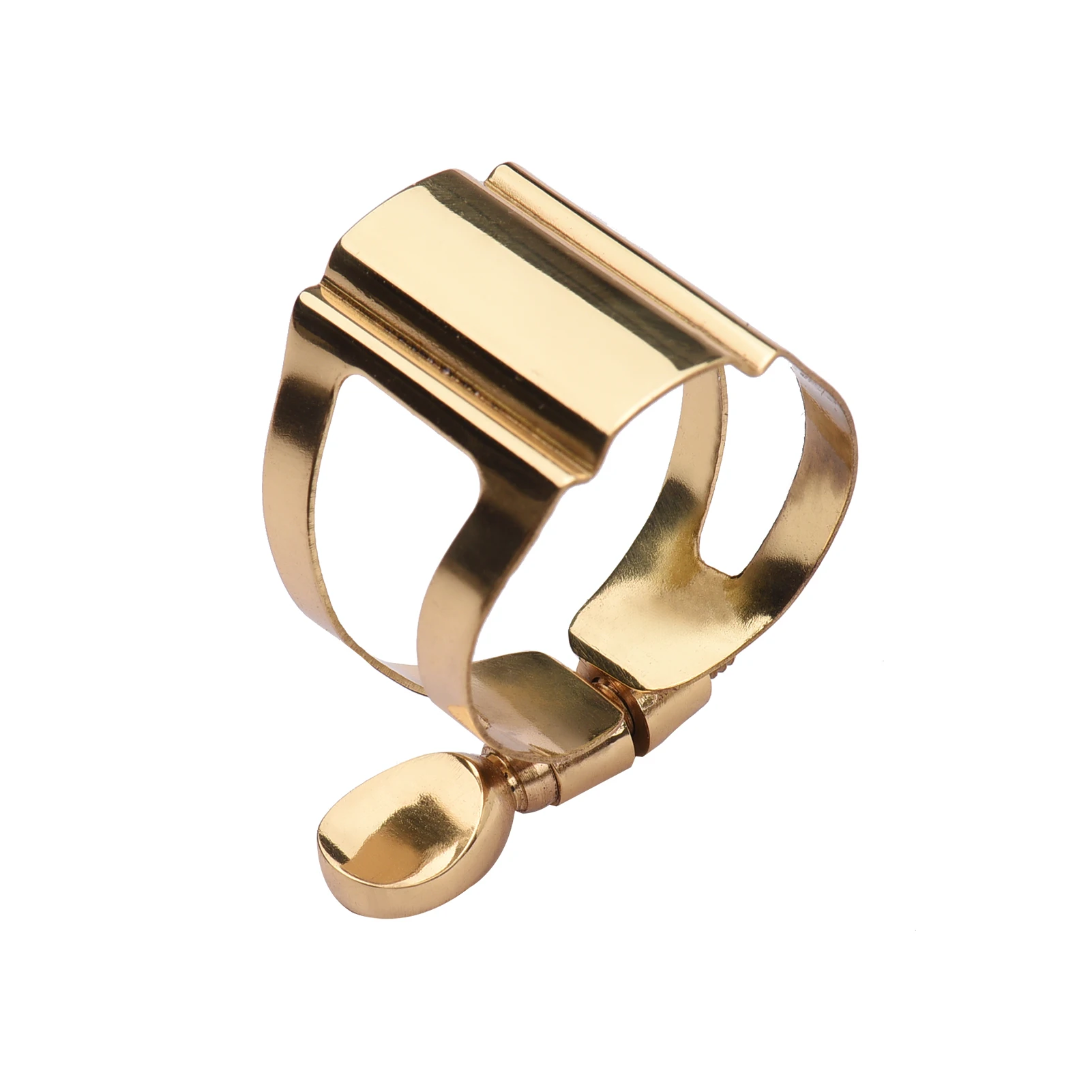 Single Screw Adjustment Saxophone Ligature Durable Metal Clip Fastener for Soprano / Alto / Tenor Saxophone