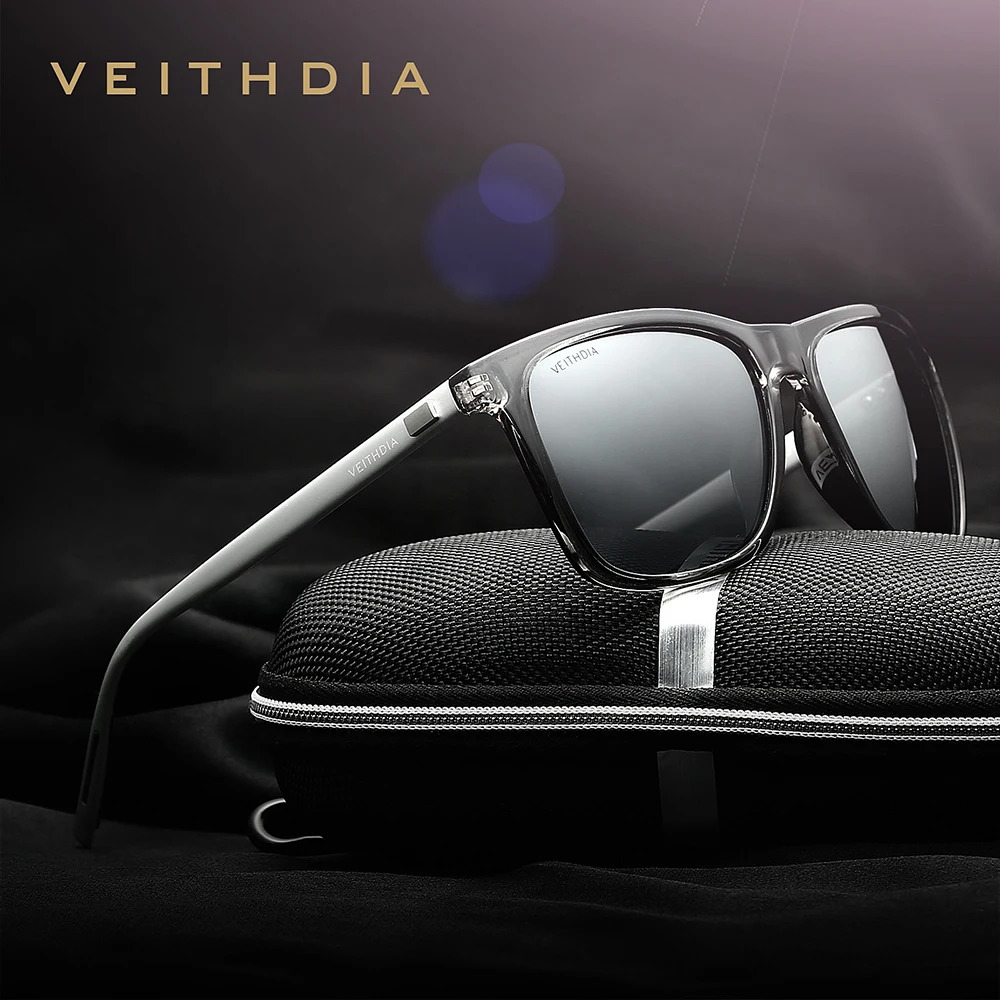 VEITHDIA sunglasses unisex retro aluminumTR90 sunglasses polarized lens retro glasses mens and womens sunglasses 6108 241031