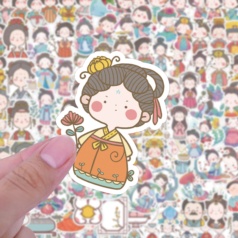 49PCS Chinese Girl In Ancient Style Stickers DIY Fridge Guitar Laptop Motorcycle Skateboard Graffiti Joke Sticker Decal Kid Toy