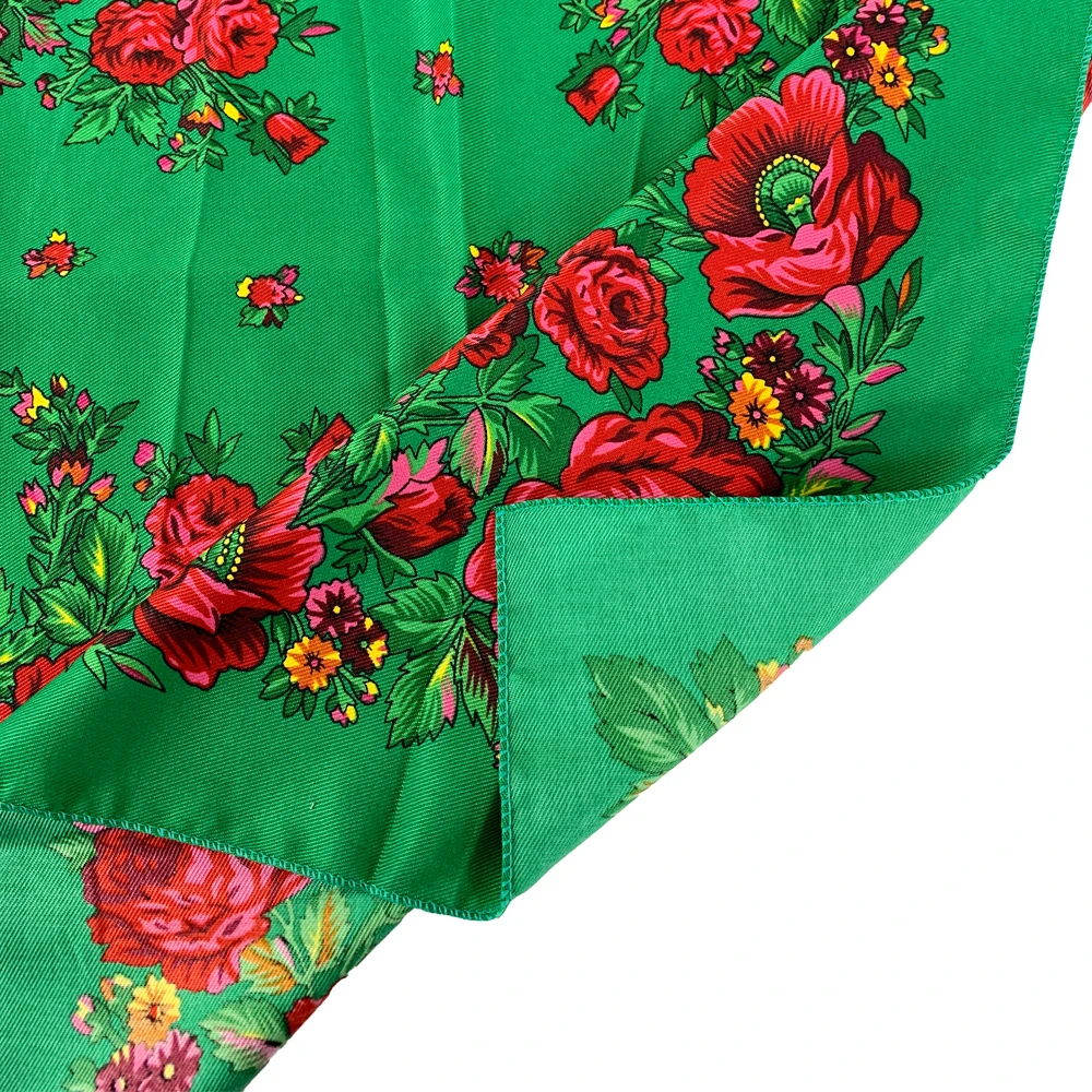 70*70cm Russian National Square Scarf Women Floral Print Bandana Headband Scarves Babushka Handkerchief Female Head Wraps