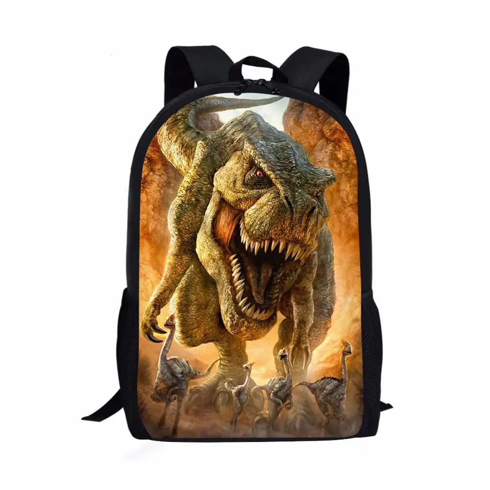 Cool Dinosaur World 3D Print School Backpack for Teenagers Boys Girls Kids Bookbag Children Middle Student School Bag 16 Inches