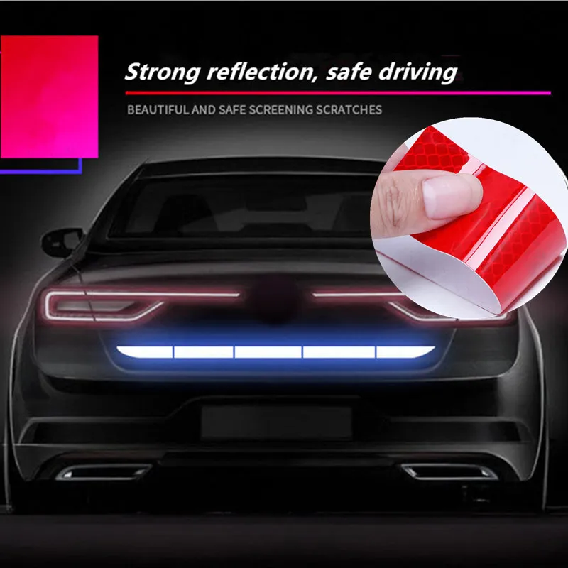 Car Reflective Stickers Auto Rear Stripes Warning Reflective Night Strip Safe Distance Reminder Car Accessories Reflective Tape