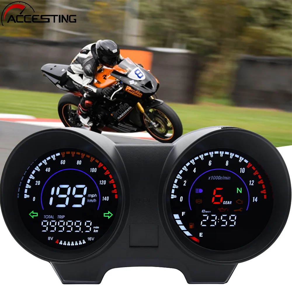 Motorcycle RPM Meter Speedometer LED Digital Dashboard Electronics For Brazil TITAN 150 Honda CG 150 Fan 150 2010 2012