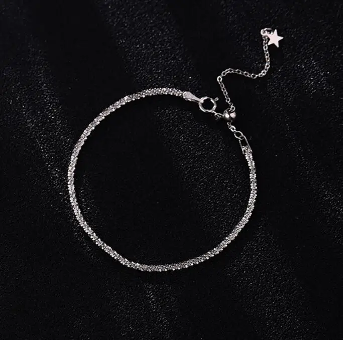 925 Sterling Silver Sparkling Chain Bracelet Female Ins Niche Design Luxury Exquisite Bracelet for Women Silver 925 Jewelry